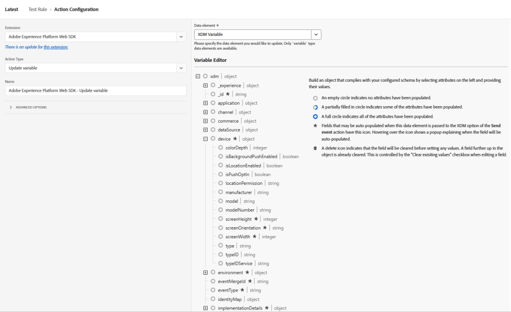 XDM Variable - Update Variable
