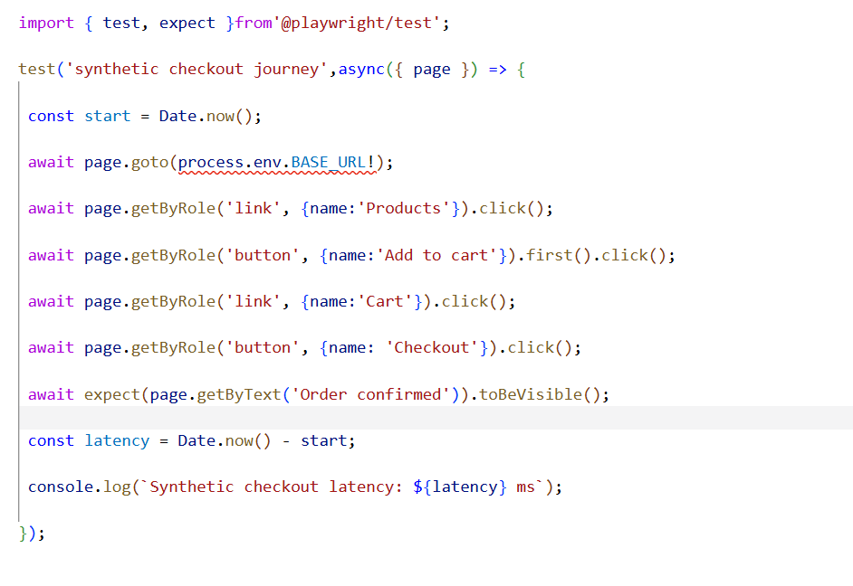 Synthetic Playwright Code